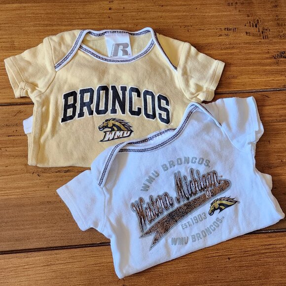 Western Michigan Other - Russell Western Broncos Baby Onesie 3-6 Months Set Of 2